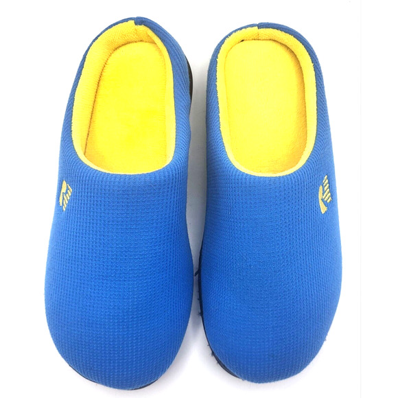 ROCKDOVE Two Tone House Slippers Blue Yellow Mens Size Small 7-8 - Picture 2 of 11